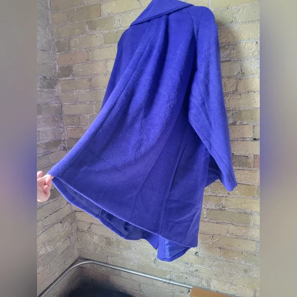 Vintage Jessica London Cobalt Blue  Asymmetrical Coat Jacket Size 24 - Picture 8 of 10